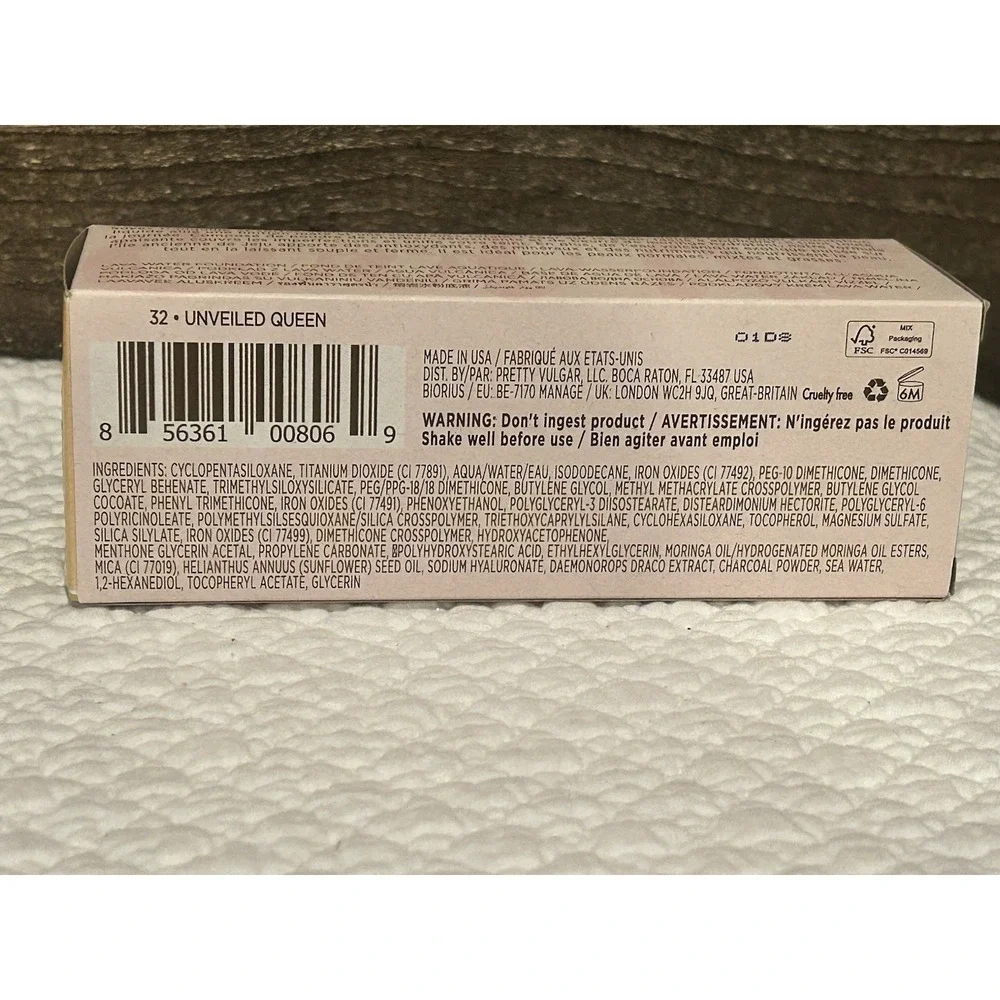 PRETTY VULGAR‎ Cool AF Lava Water Foundation 35 ml in 76 Bare Bae 1.18 fl oz NIB